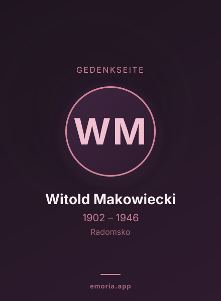 Gedenkportrait von Witold Makowiecki