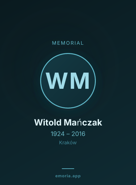 Memorial portrait of Witold Mańczak