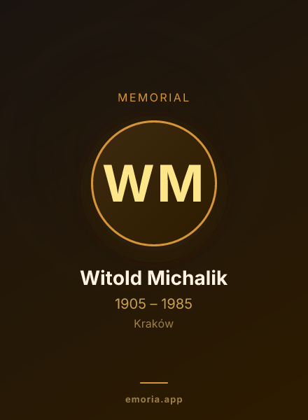 Memorial portrait of Witold Michalik