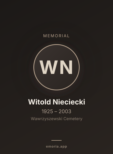 Memorial portrait of Witold Nieciecki