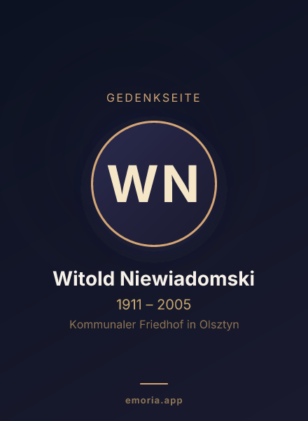 Gedenkportrait von Witold Niewiadomski