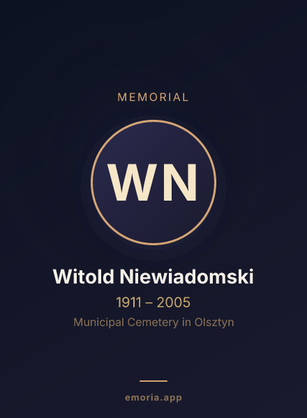 Memorial portrait of Witold Niewiadomski