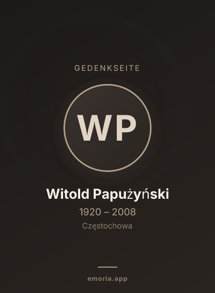 Gedenkportrait von Witold Papużyński