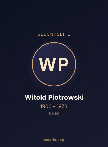 Gedenkportrait von Witold Piotrowski