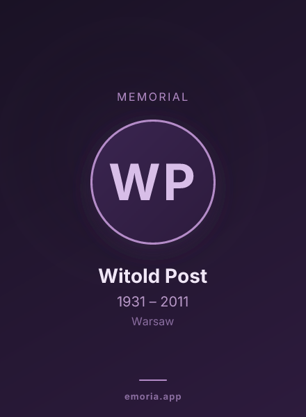 Memorial portrait of Witold Post