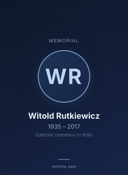 Memorial portrait of Witold Rutkiewicz