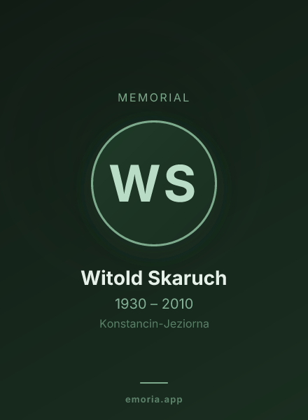 Memorial portrait of Witold Skaruch