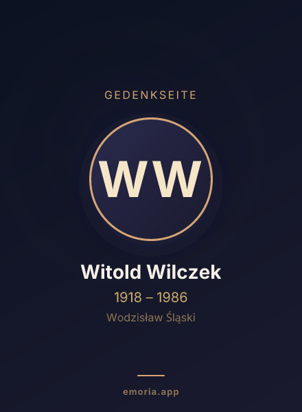 Gedenkportrait von Witold Wilczek