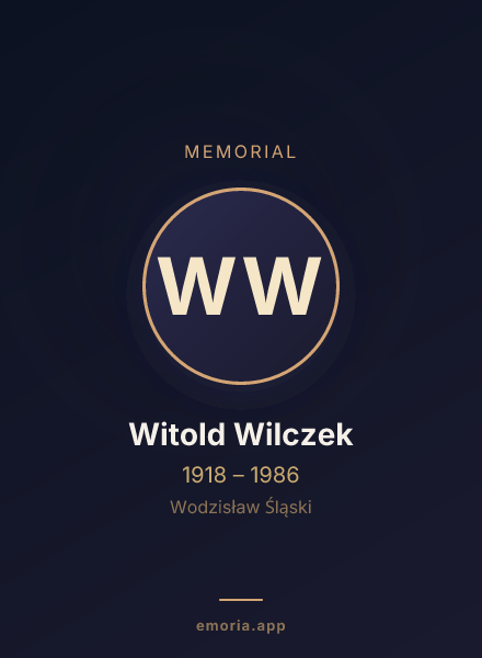 Memorial portrait of Witold Wilczek