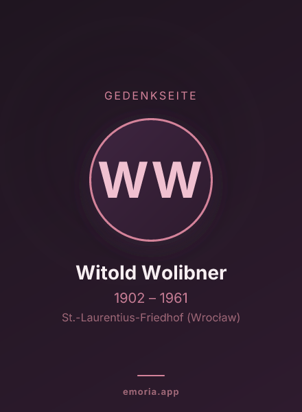 Gedenkportrait von Witold Wolibner