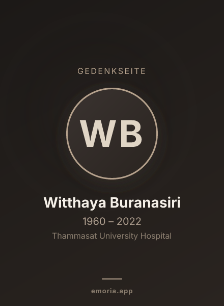 Gedenkportrait von Witthaya Buranasiri