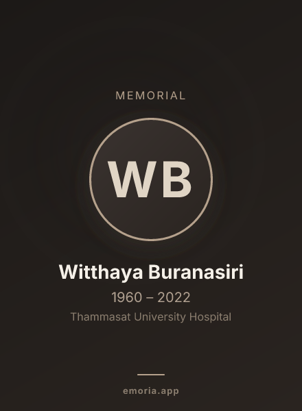 Memorial portrait of Witthaya Buranasiri