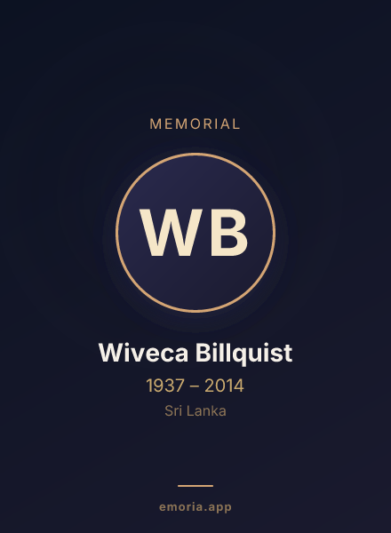 Memorial portrait of Wiveca Billquist