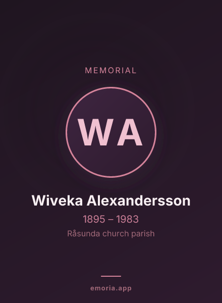 Memorial portrait of Wiveka Alexandersson