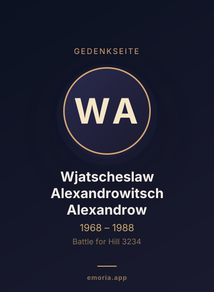 Gedenkportrait von Wjatscheslaw Alexandrowitsch Alexandrow