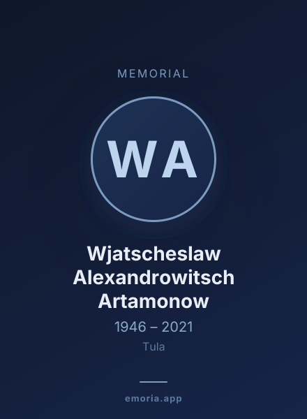 Memorial portrait of Wjatscheslaw Alexandrowitsch Artamonow