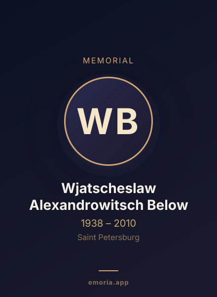 Memorial portrait of Wjatscheslaw Alexandrowitsch Below