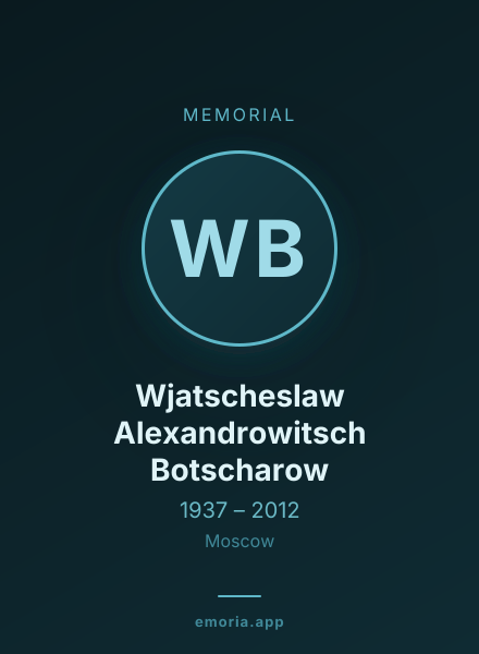 Memorial portrait of Wjatscheslaw Alexandrowitsch Botscharow