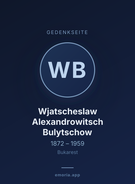 Gedenkportrait von Wjatscheslaw Alexandrowitsch Bulytschow