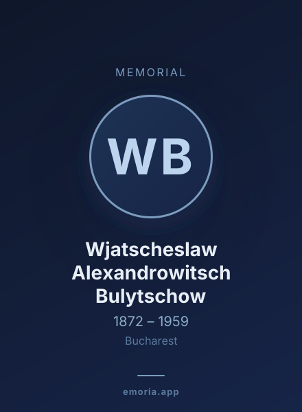Memorial portrait of Wjatscheslaw Alexandrowitsch Bulytschow