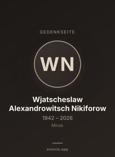 Gedenkportrait von Wjatscheslaw Alexandrowitsch Nikiforow