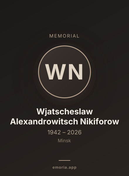 Memorial portrait of Wjatscheslaw Alexandrowitsch Nikiforow