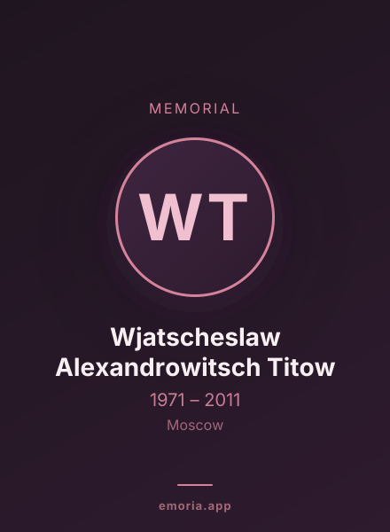 Memorial portrait of Wjatscheslaw Alexandrowitsch Titow