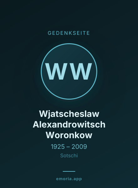 Gedenkportrait von Wjatscheslaw Alexandrowitsch Woronkow