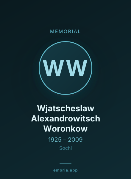 Memorial portrait of Wjatscheslaw Alexandrowitsch Woronkow