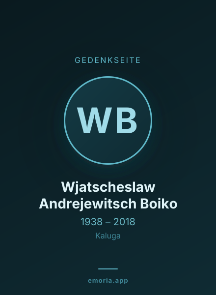Gedenkportrait von Wjatscheslaw Andrejewitsch Boiko