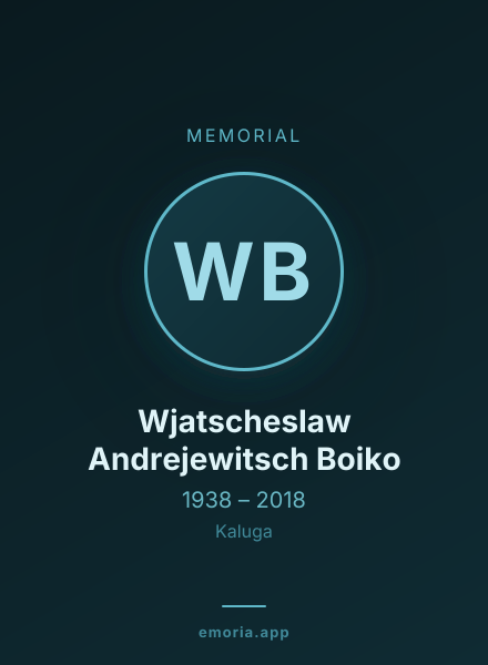 Memorial portrait of Wjatscheslaw Andrejewitsch Boiko