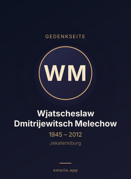 Gedenkportrait von Wjatscheslaw Dmitrijewitsch Melechow
