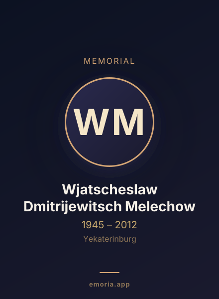 Memorial portrait of Wjatscheslaw Dmitrijewitsch Melechow