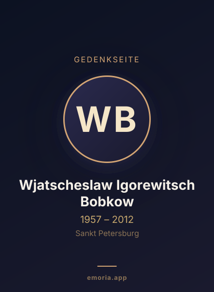 Gedenkportrait von Wjatscheslaw Igorewitsch Bobkow