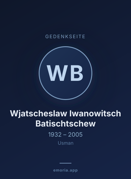 Gedenkportrait von Wjatscheslaw Iwanowitsch Batischtschew