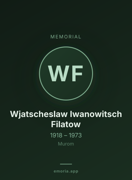 Memorial portrait of Wjatscheslaw Iwanowitsch Filatow