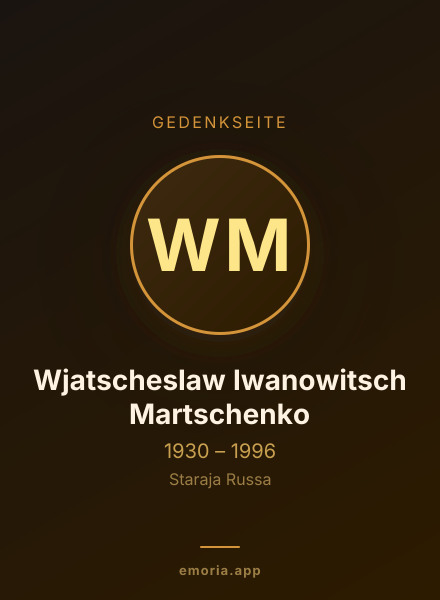 Gedenkportrait von Wjatscheslaw Iwanowitsch Martschenko