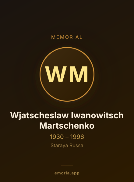 Memorial portrait of Wjatscheslaw Iwanowitsch Martschenko