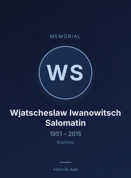 Memorial portrait of Wjatscheslaw Iwanowitsch Salomatin