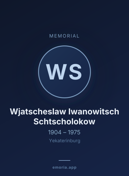 Memorial portrait of Wjatscheslaw Iwanowitsch Schtscholokow