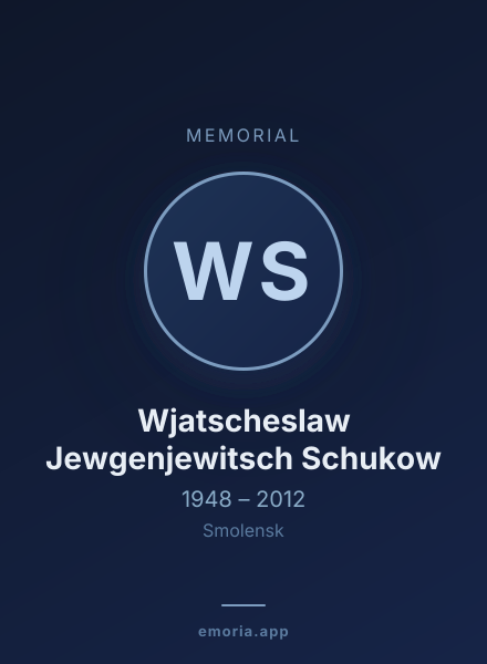 Memorial portrait of Wjatscheslaw Jewgenjewitsch Schukow