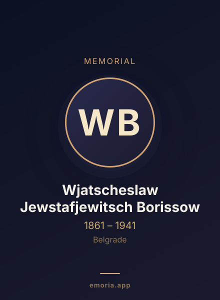 Memorial portrait of Wjatscheslaw Jewstafjewitsch Borissow