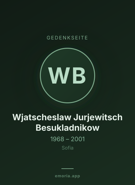 Gedenkportrait von Wjatscheslaw Jurjewitsch Besukladnikow
