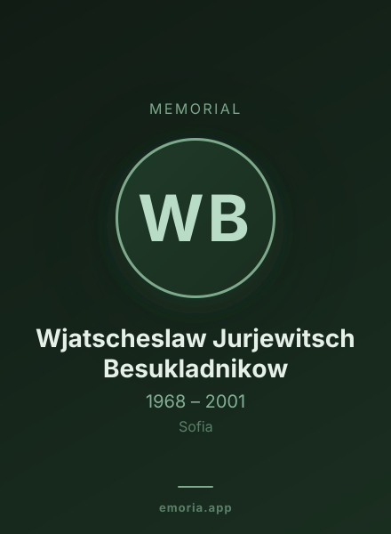 Memorial portrait of Wjatscheslaw Jurjewitsch Besukladnikow