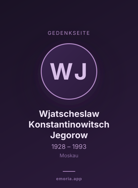 Gedenkportrait von Wjatscheslaw Konstantinowitsch Jegorow