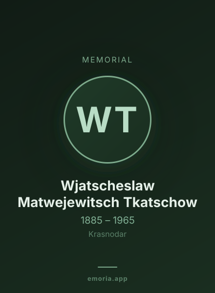 Memorial portrait of Wjatscheslaw Matwejewitsch Tkatschow