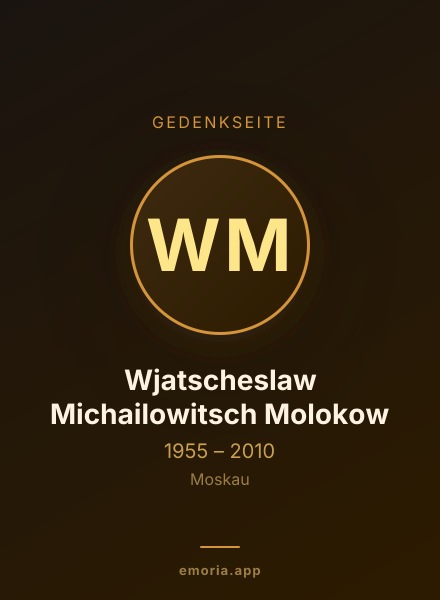 Gedenkportrait von Wjatscheslaw Michailowitsch Molokow