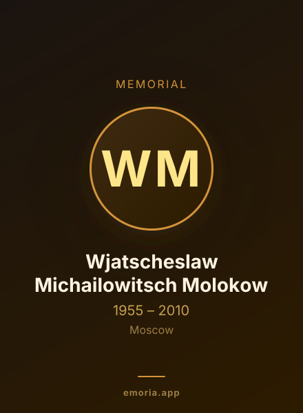 Memorial portrait of Wjatscheslaw Michailowitsch Molokow