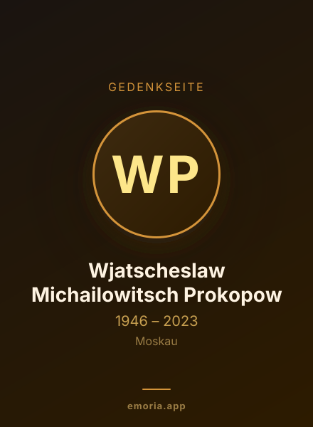 Gedenkportrait von Wjatscheslaw Michailowitsch Prokopow