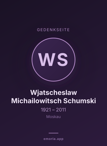 Gedenkportrait von Wjatscheslaw Michailowitsch Schumski